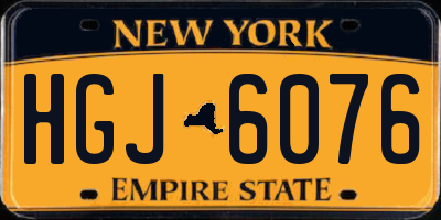 NY license plate HGJ6076
