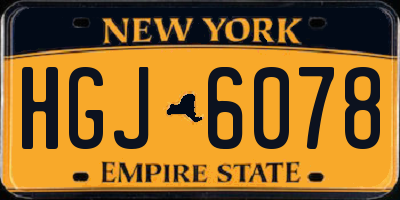 NY license plate HGJ6078