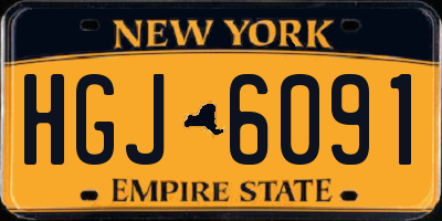 NY license plate HGJ6091