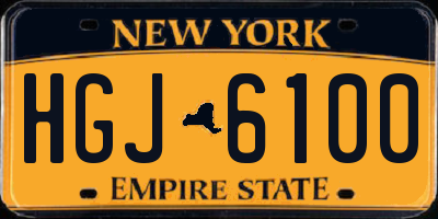 NY license plate HGJ6100
