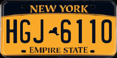 NY license plate HGJ6110