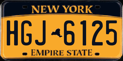 NY license plate HGJ6125