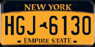 NY license plate HGJ6130