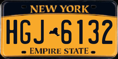 NY license plate HGJ6132