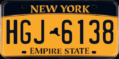 NY license plate HGJ6138
