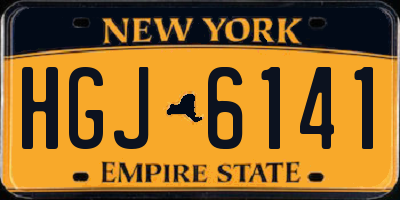 NY license plate HGJ6141