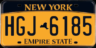 NY license plate HGJ6185
