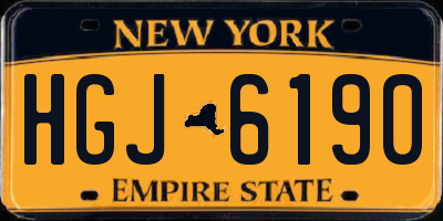 NY license plate HGJ6190