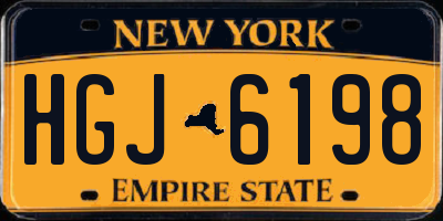 NY license plate HGJ6198