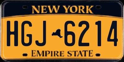NY license plate HGJ6214