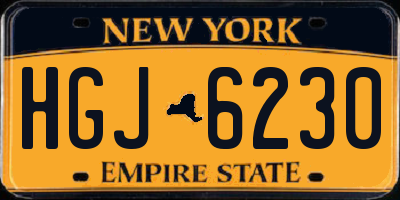 NY license plate HGJ6230