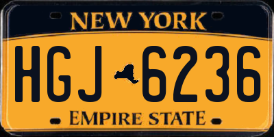 NY license plate HGJ6236
