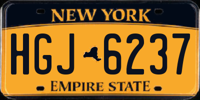 NY license plate HGJ6237