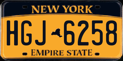 NY license plate HGJ6258