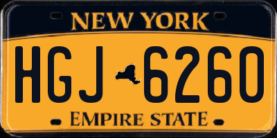 NY license plate HGJ6260