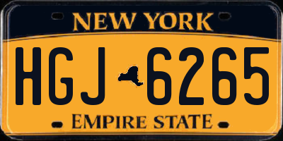 NY license plate HGJ6265