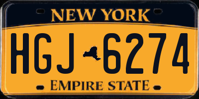 NY license plate HGJ6274
