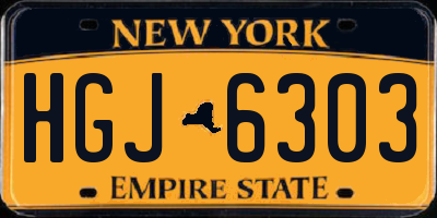 NY license plate HGJ6303
