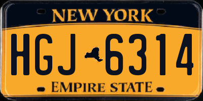 NY license plate HGJ6314