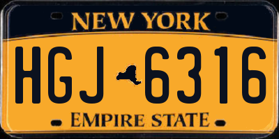 NY license plate HGJ6316