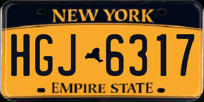 NY license plate HGJ6317