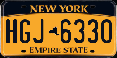 NY license plate HGJ6330