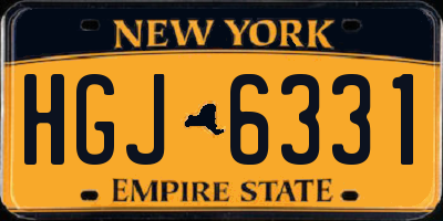 NY license plate HGJ6331