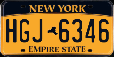 NY license plate HGJ6346