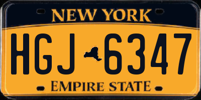 NY license plate HGJ6347