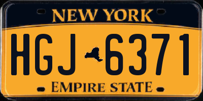 NY license plate HGJ6371