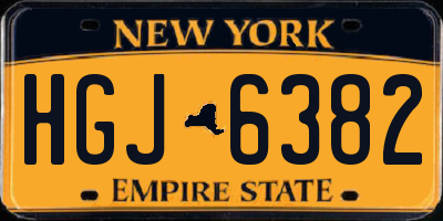 NY license plate HGJ6382