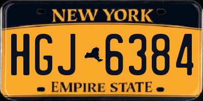 NY license plate HGJ6384