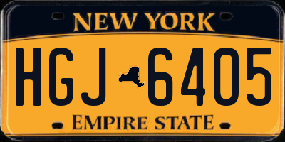 NY license plate HGJ6405