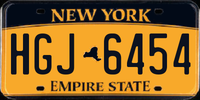 NY license plate HGJ6454