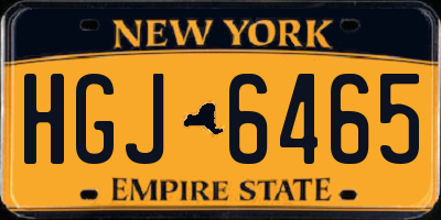 NY license plate HGJ6465