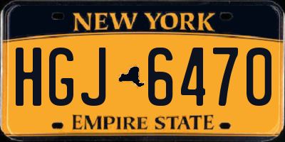 NY license plate HGJ6470