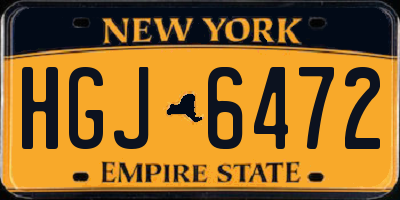 NY license plate HGJ6472