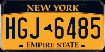 NY license plate HGJ6485