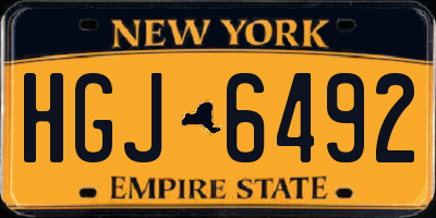 NY license plate HGJ6492