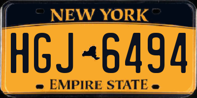 NY license plate HGJ6494