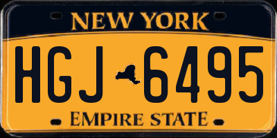 NY license plate HGJ6495