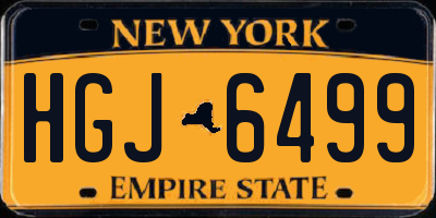 NY license plate HGJ6499