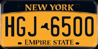 NY license plate HGJ6500