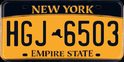 NY license plate HGJ6503