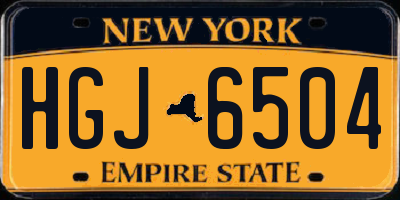NY license plate HGJ6504