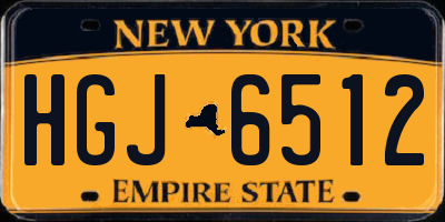 NY license plate HGJ6512