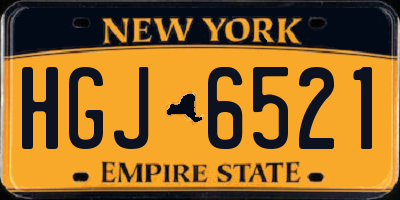 NY license plate HGJ6521