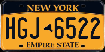 NY license plate HGJ6522