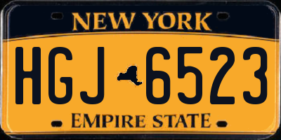 NY license plate HGJ6523