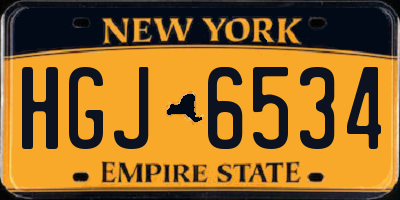 NY license plate HGJ6534